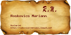 Roskovics Mariann névjegykártya