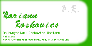 mariann roskovics business card